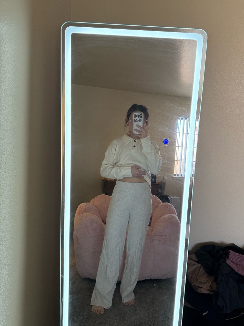 Zara Light Gray Wide-Leg Pants